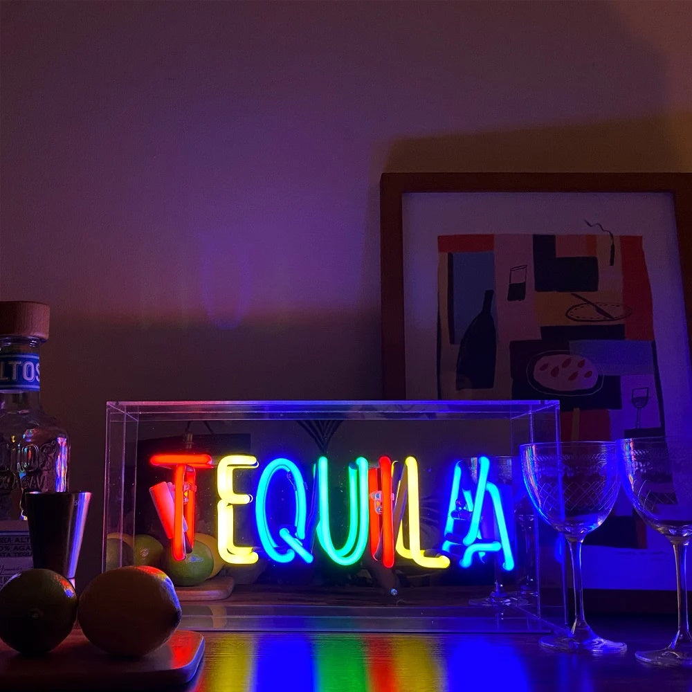 &#39;Tequila&#39; Glass Neon Sign