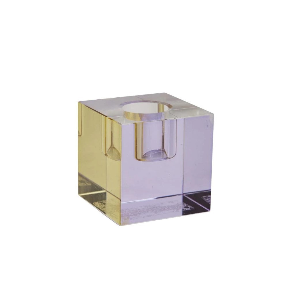 Cube Candle Holder - Yellow &amp; Purple