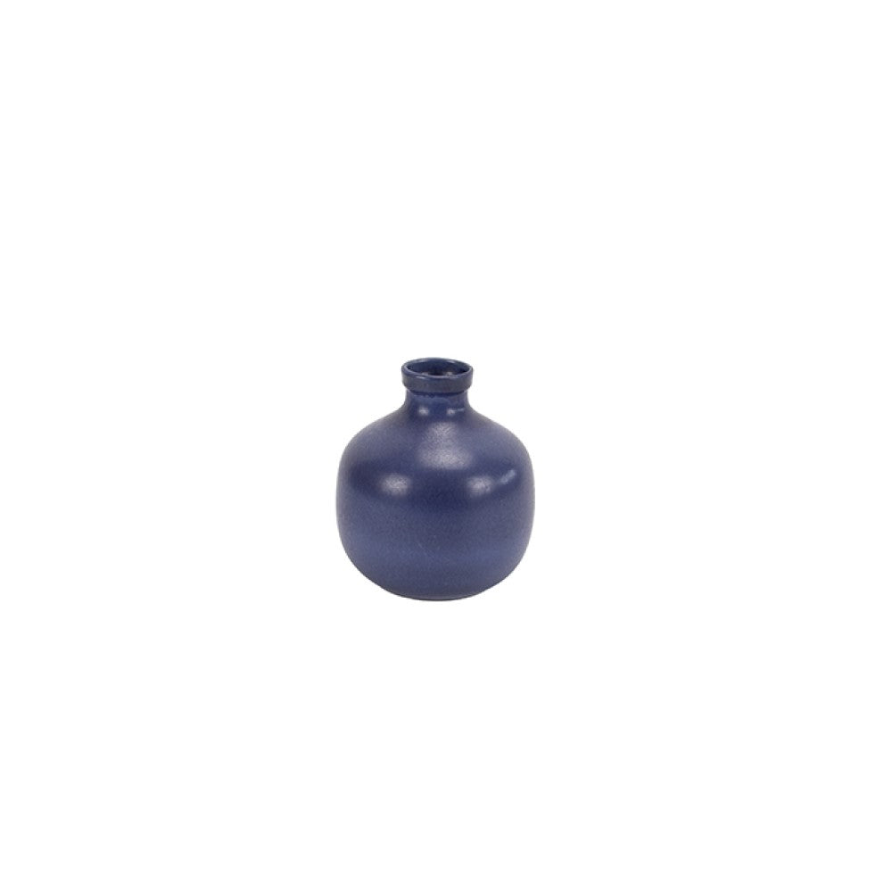 Low Vase, Dark Blue