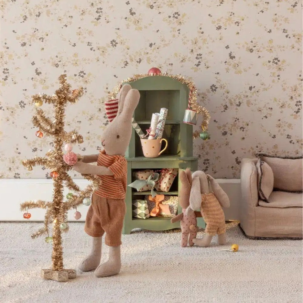Christmas Tree, Gold - Red and Green