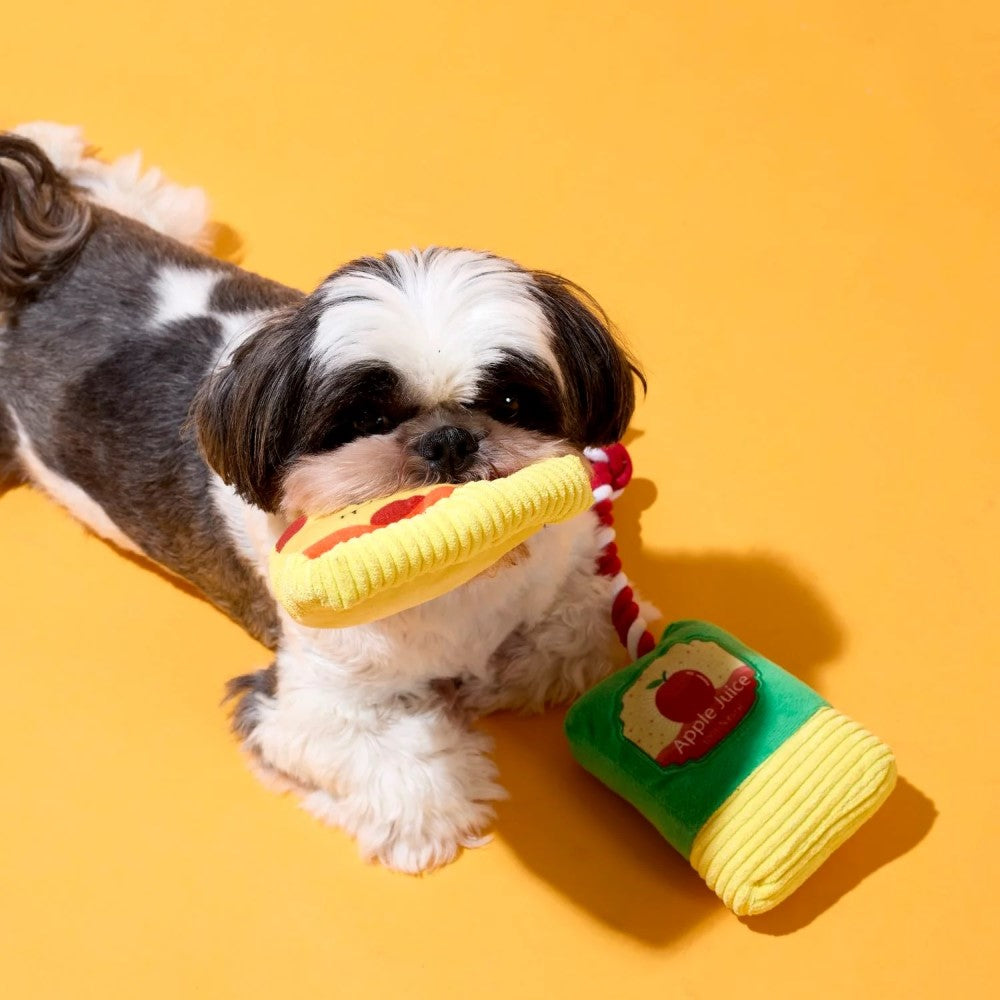 Dog Toy Box - Pizza and Apple Juice