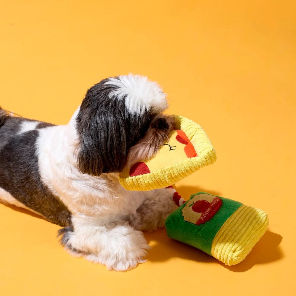 Dog Toy Box - Pizza and Apple Juice
