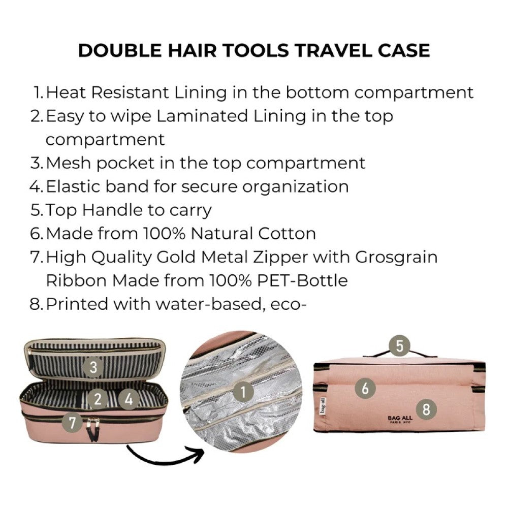 Double Hair Tools Travel Case - Pink