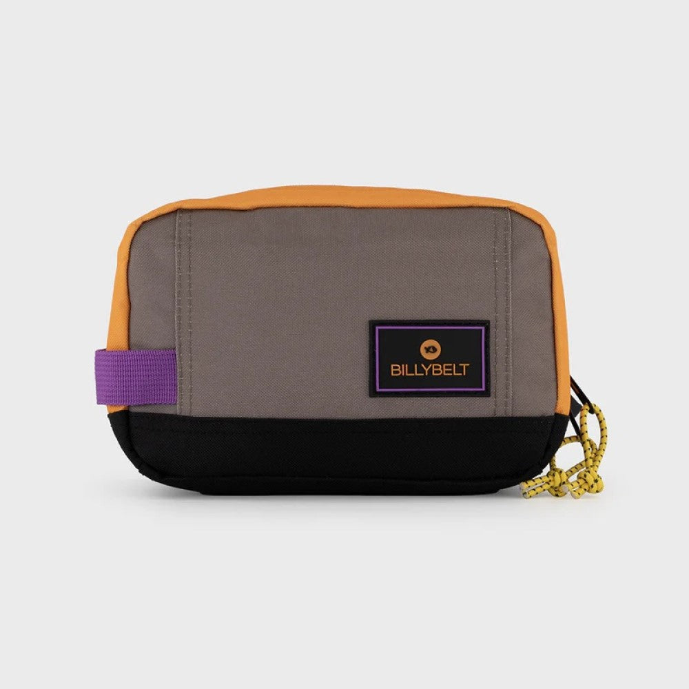 Toiletry Bag - Orange/Taupe brown