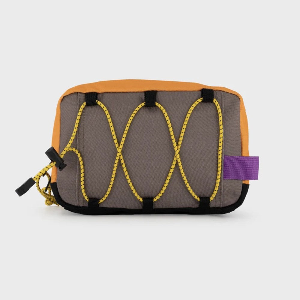 Toiletry Bag - Orange/Taupe brown