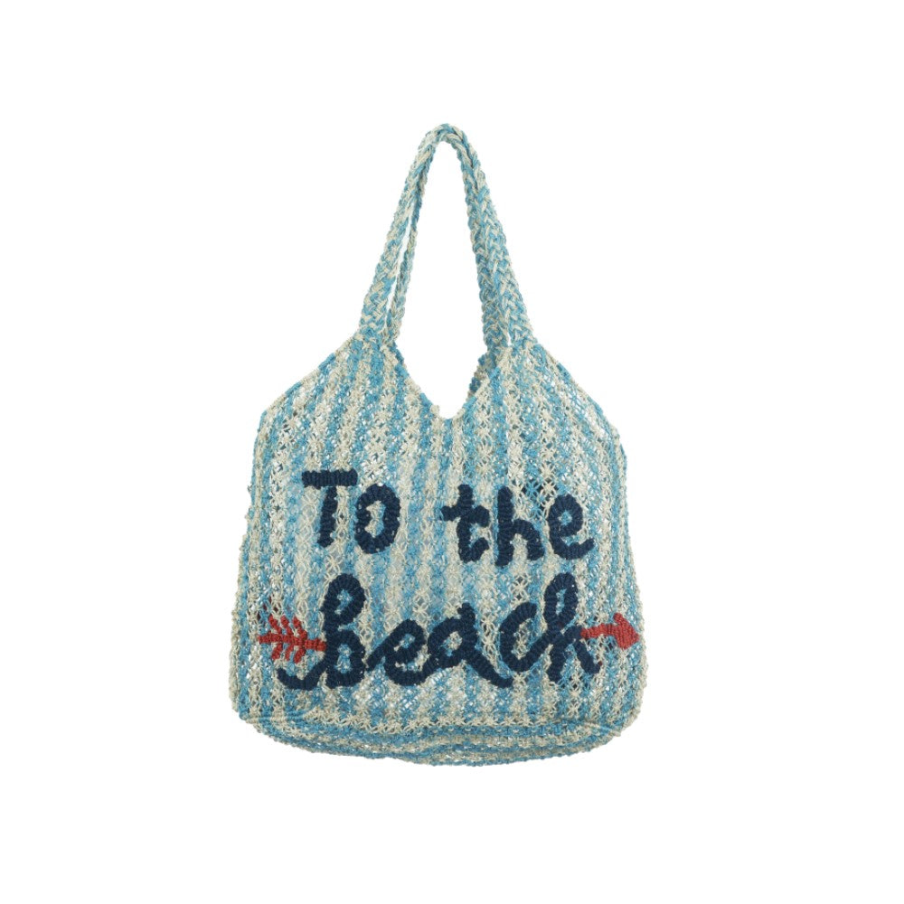 Jute Bag - Drew Stripe To The Beach, Sky