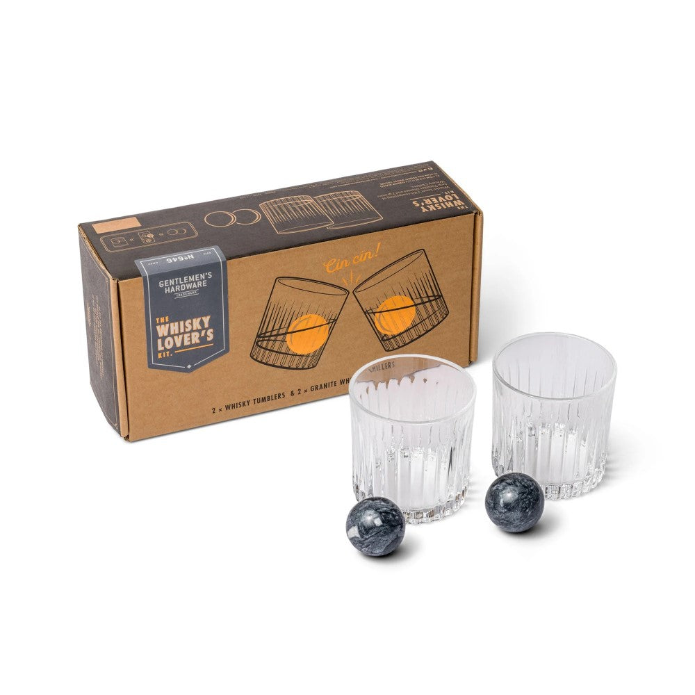 Whiskey Glasses &amp; Ice Stones Set