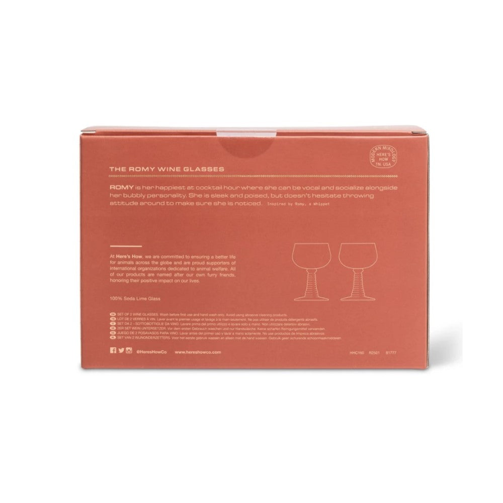 The Romy Wine Glass, Set of 2 - Amber