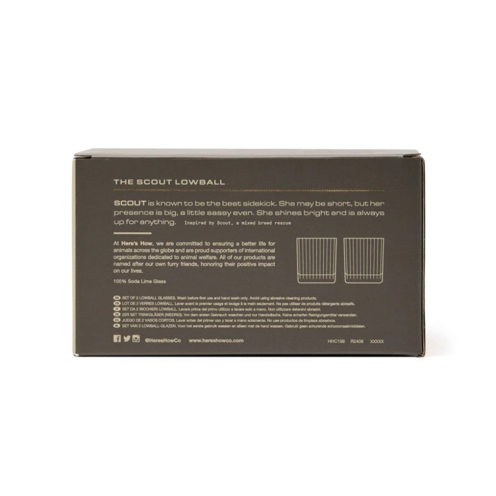 The Scout Lowball Glass, Set of 2 - Smoke