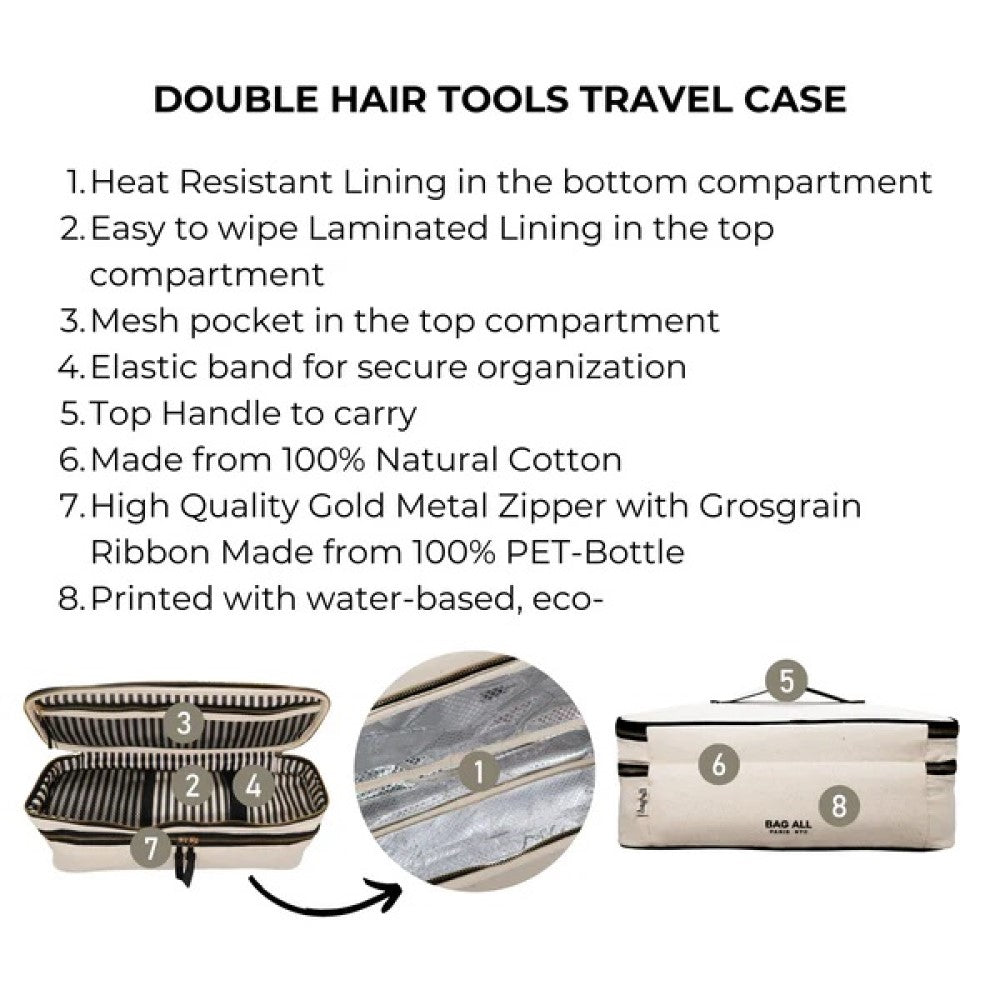 Double Hair Tools Travel Case - Cream