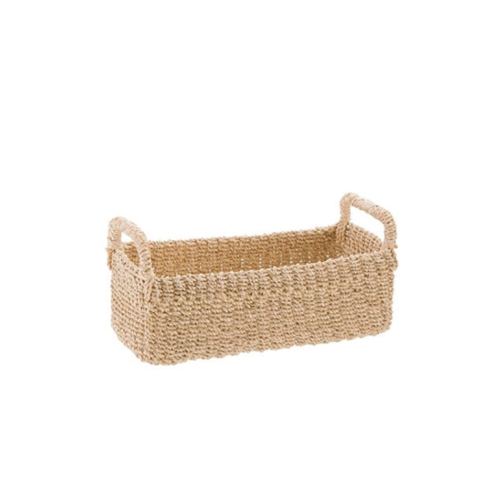 Abaca Basket with Handles  - Cream