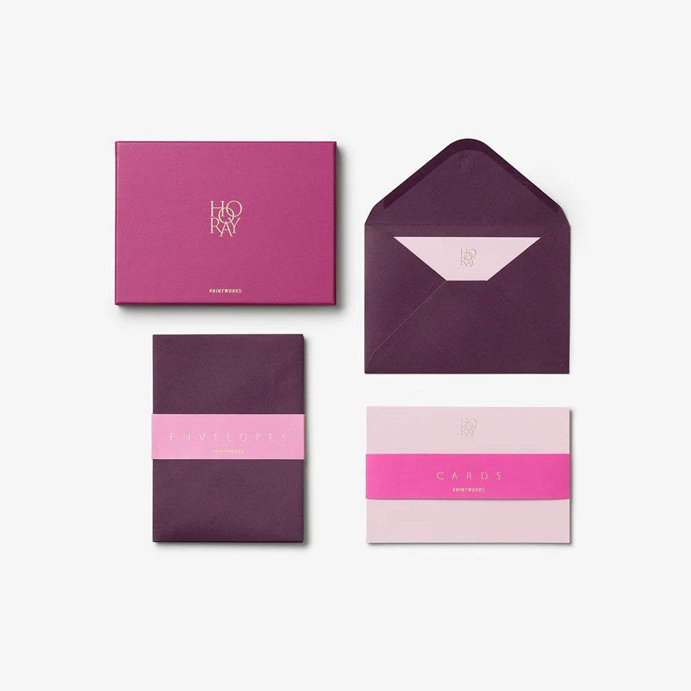 Card & Envelope Set - Hooray, Pink