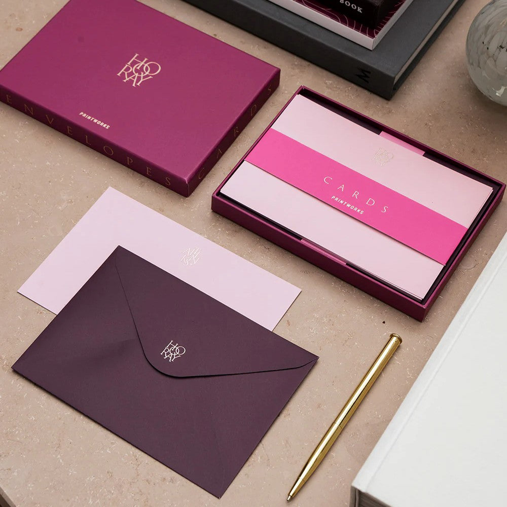 Card & Envelope Set - Hooray, Pink