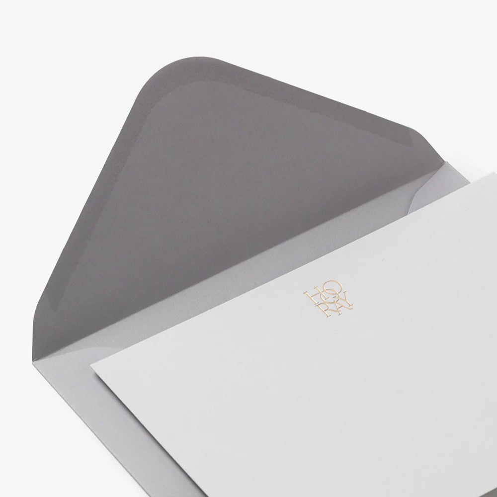 Card & Envelope Set - Hooray, Grey