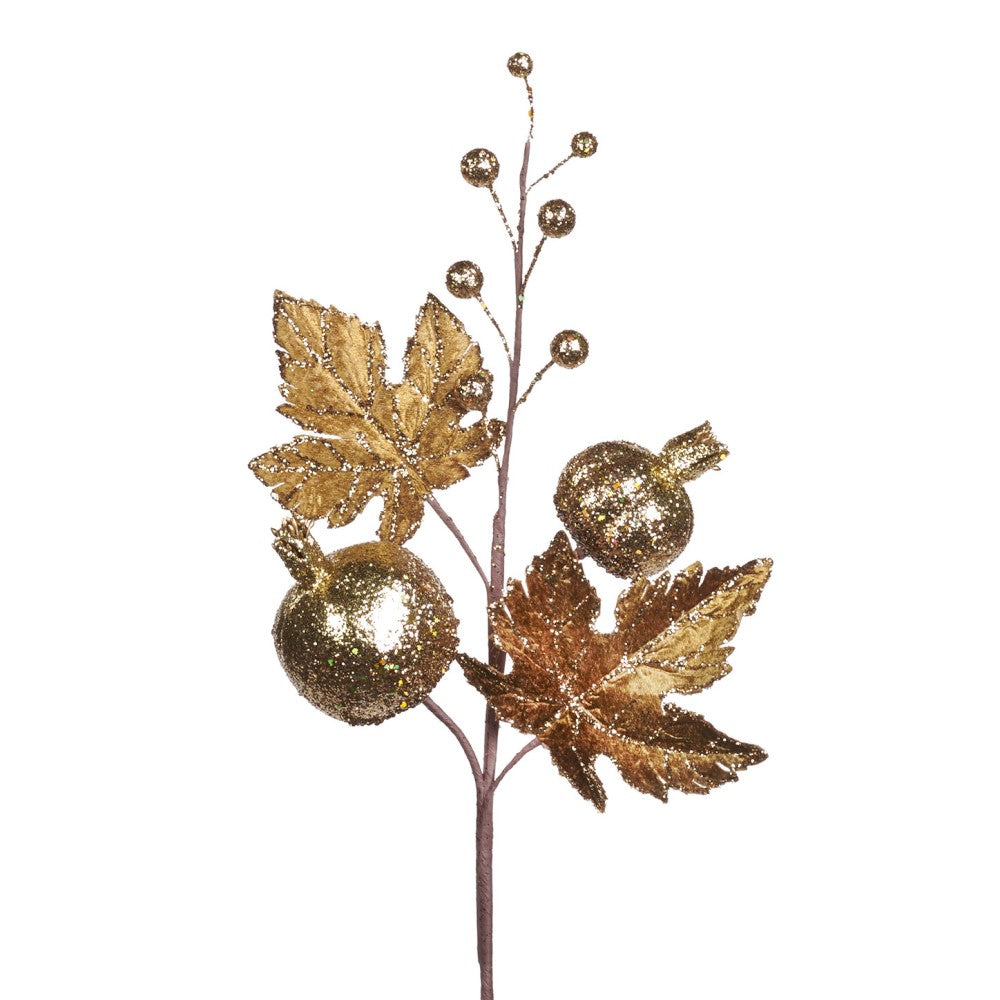 Pomegranate leaf stem gold 56cm