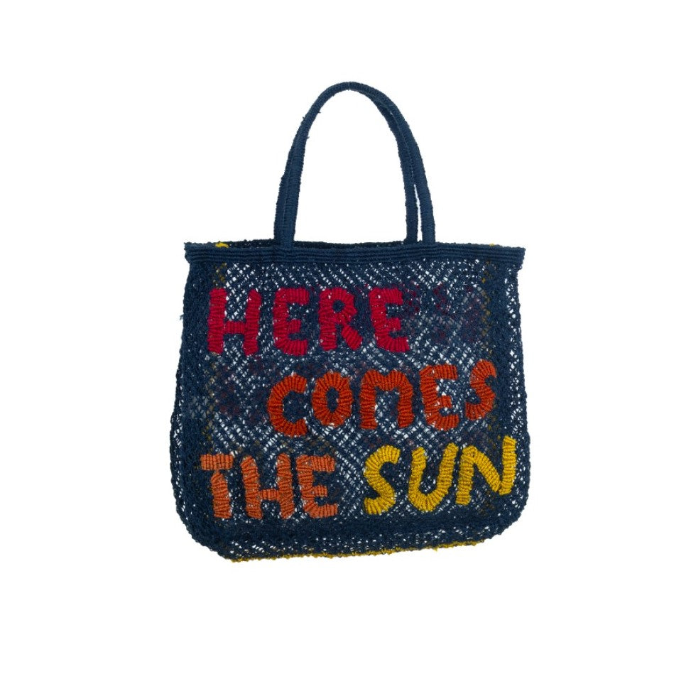 Jute Bag - Here Comes The Sun Large, Dark Navy