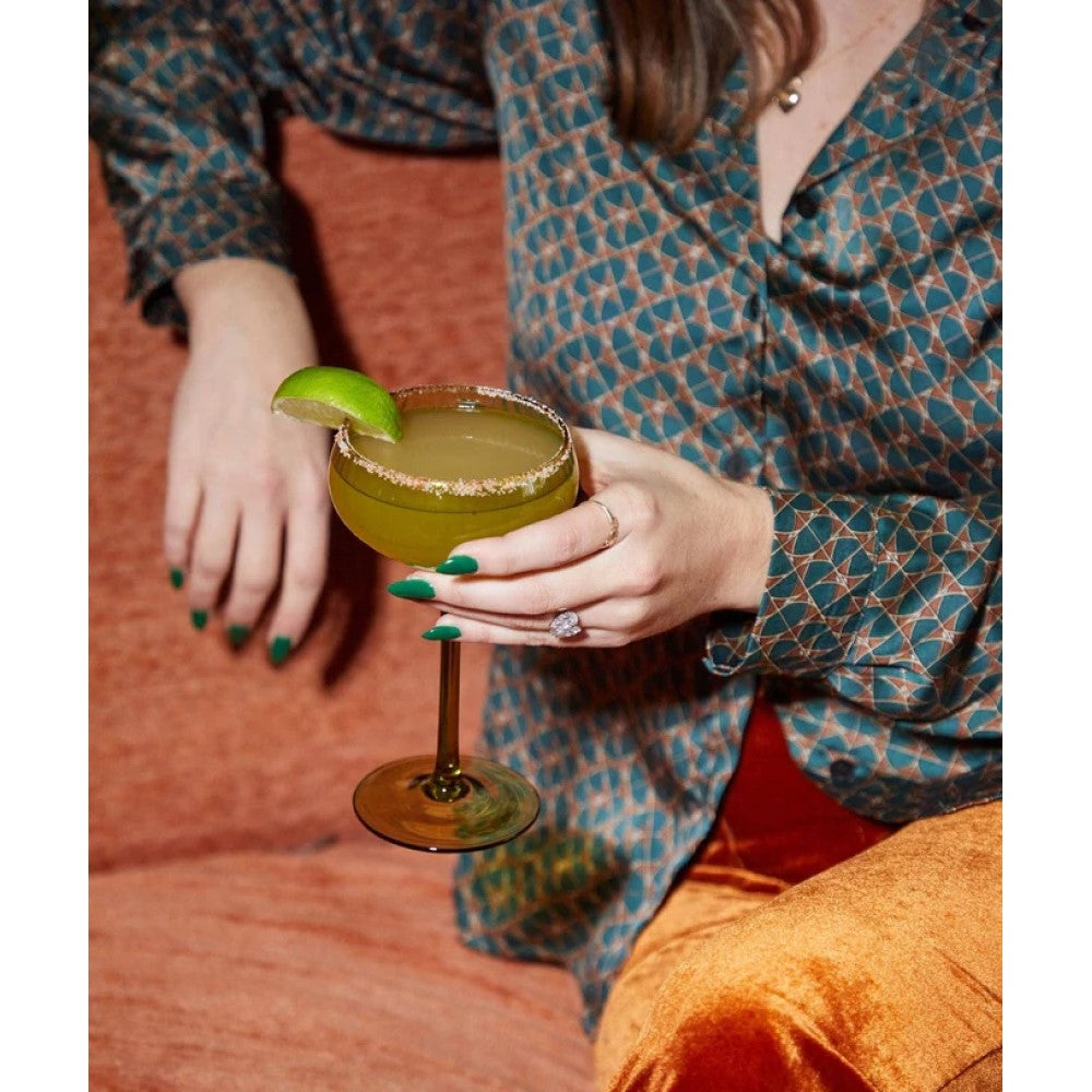 The Lou Coupe Glass, Set of 2 - Olive