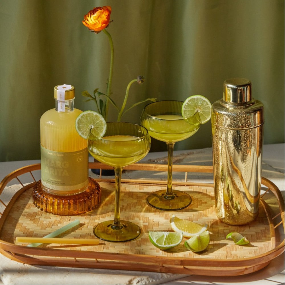 The Lou Coupe Glass, Set of 2 - Olive