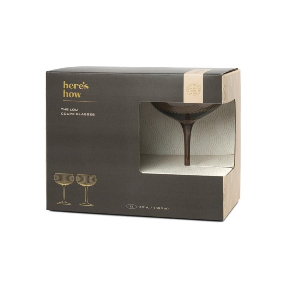 The Lou Coupe Glass, Set of 2 - Smoke
