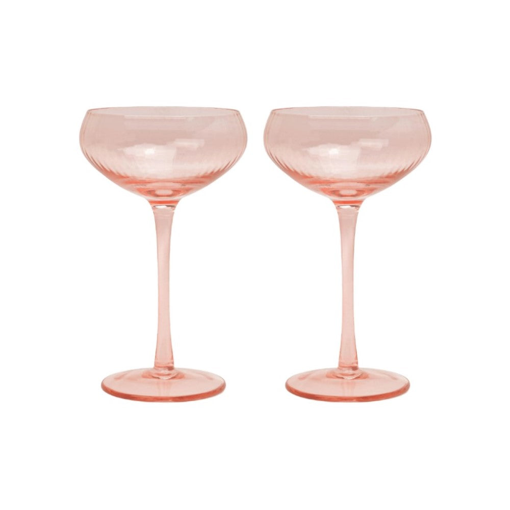 The Lou Coupe Glass, Set of 2 - Blush