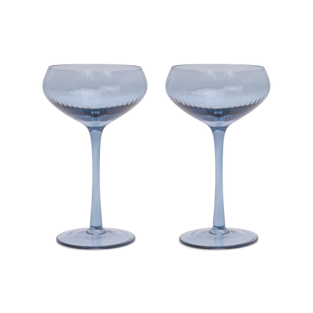 The Lou Coupe Glass, Set of 2 - Blue