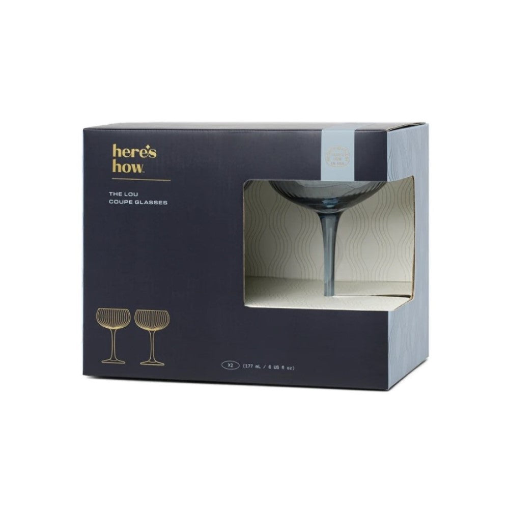 The Lou Coupe Glass, Set of 2 - Blue