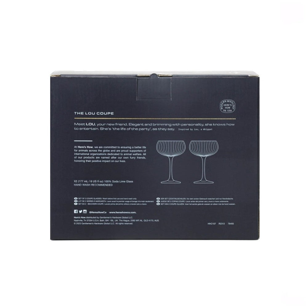 The Lou Coupe Glass, Set of 2 - Blue