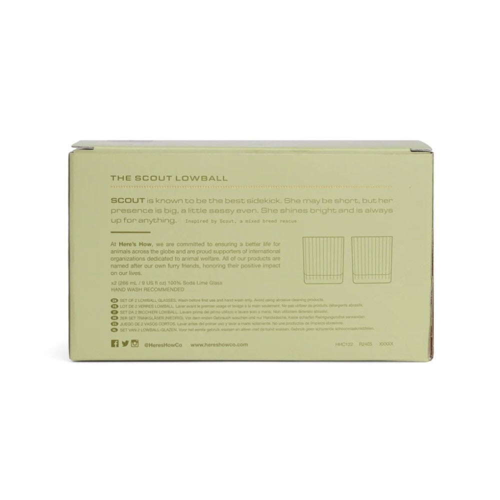 The Scout Lowball Glass, Set of 2 - Olive
