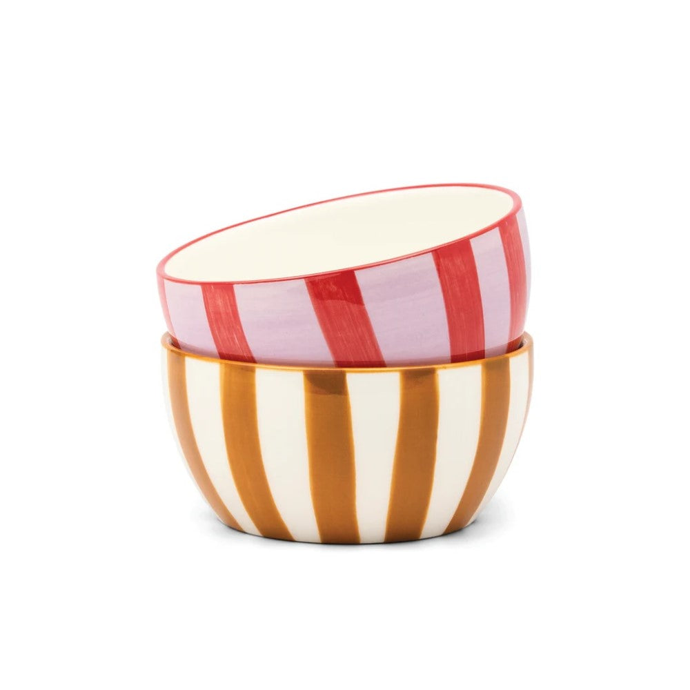 The Bella Dipping Bowls, set of 2 - Lilac/Ochre