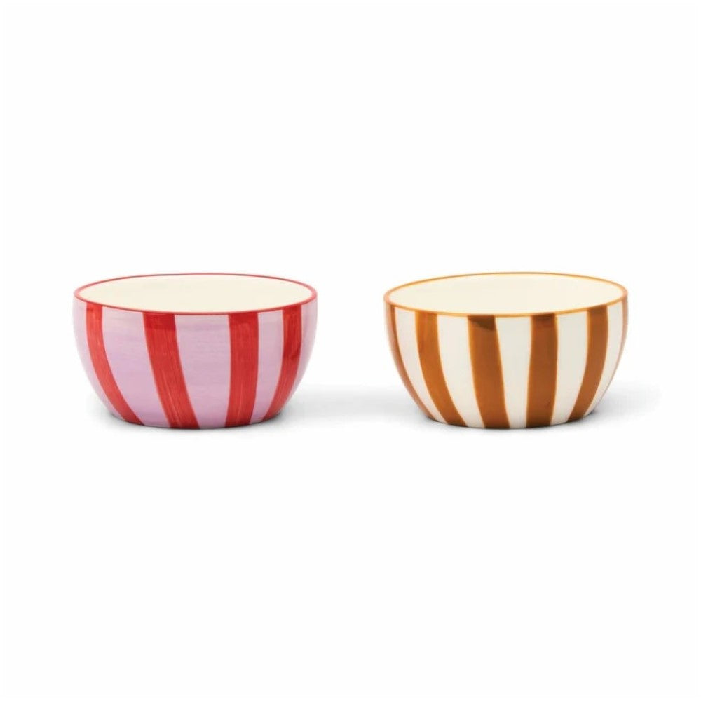 The Bella Dipping Bowls, set of 2 - Lilac/Ochre