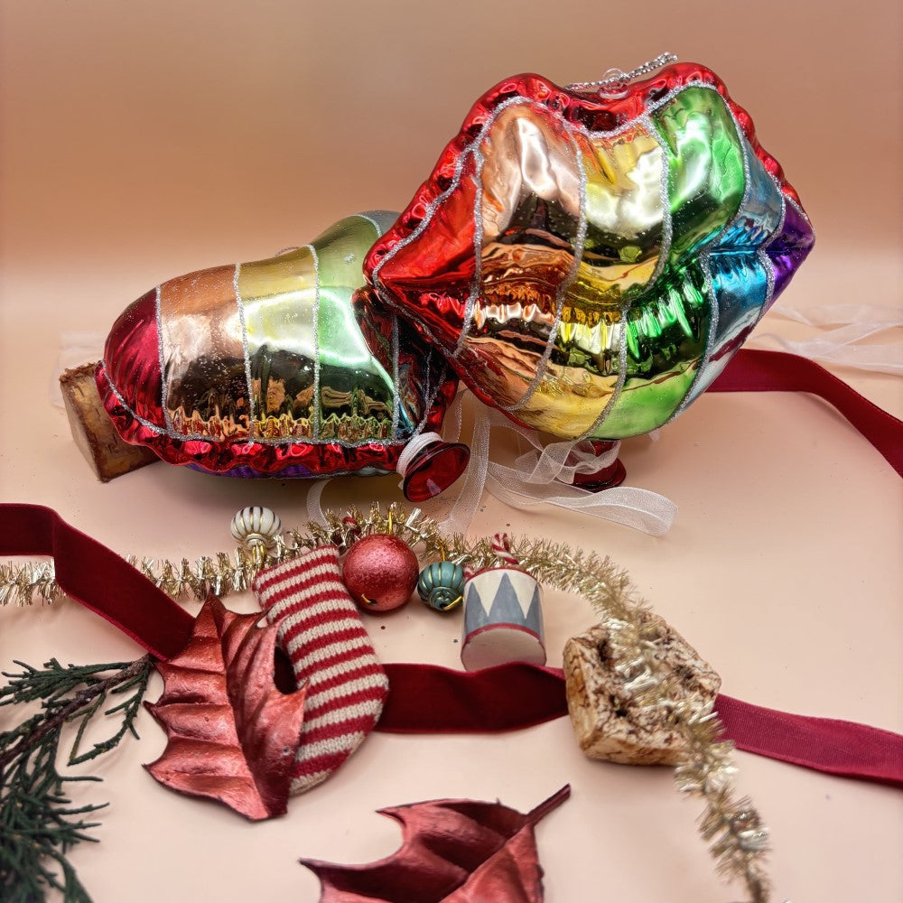 Rainbow Ballon Ornament - Lips & Heart