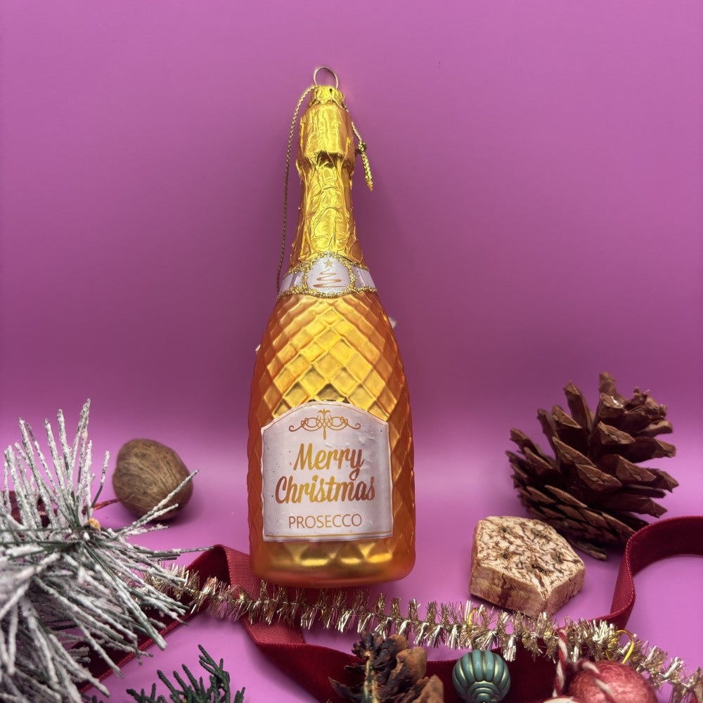 Xmas Champagne Bottle Ornament