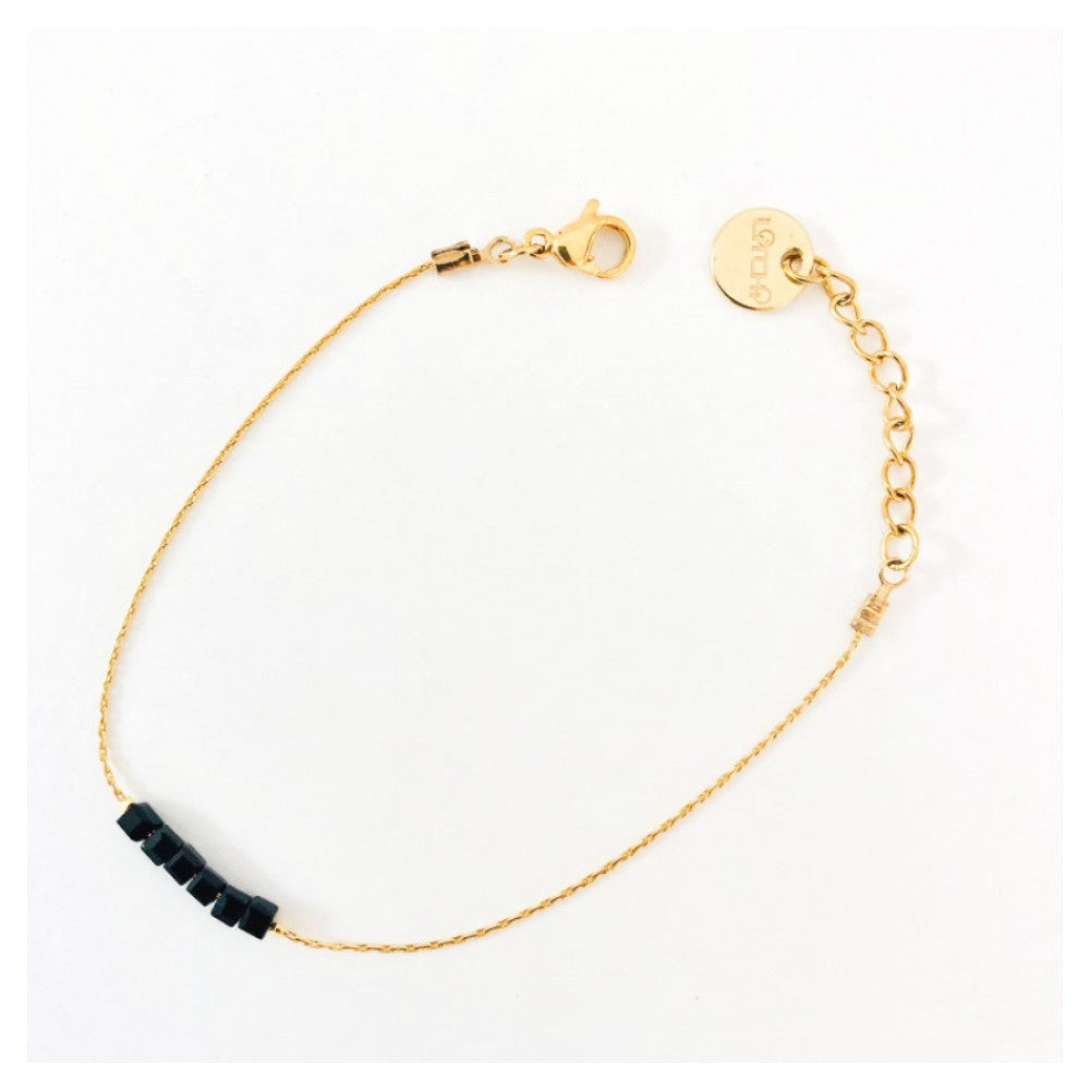 Bracelet - Simply Square Black