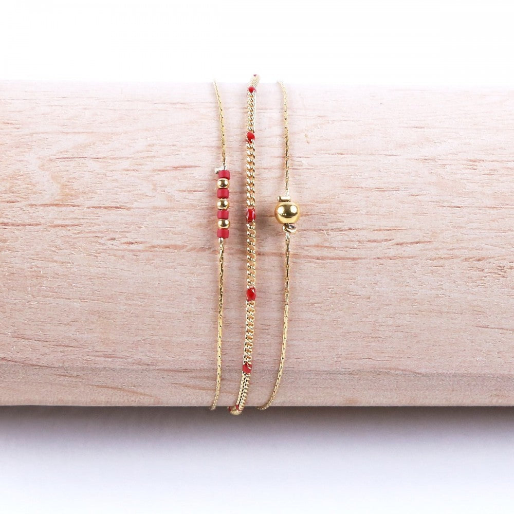 Triple Bracelet - Anna Red