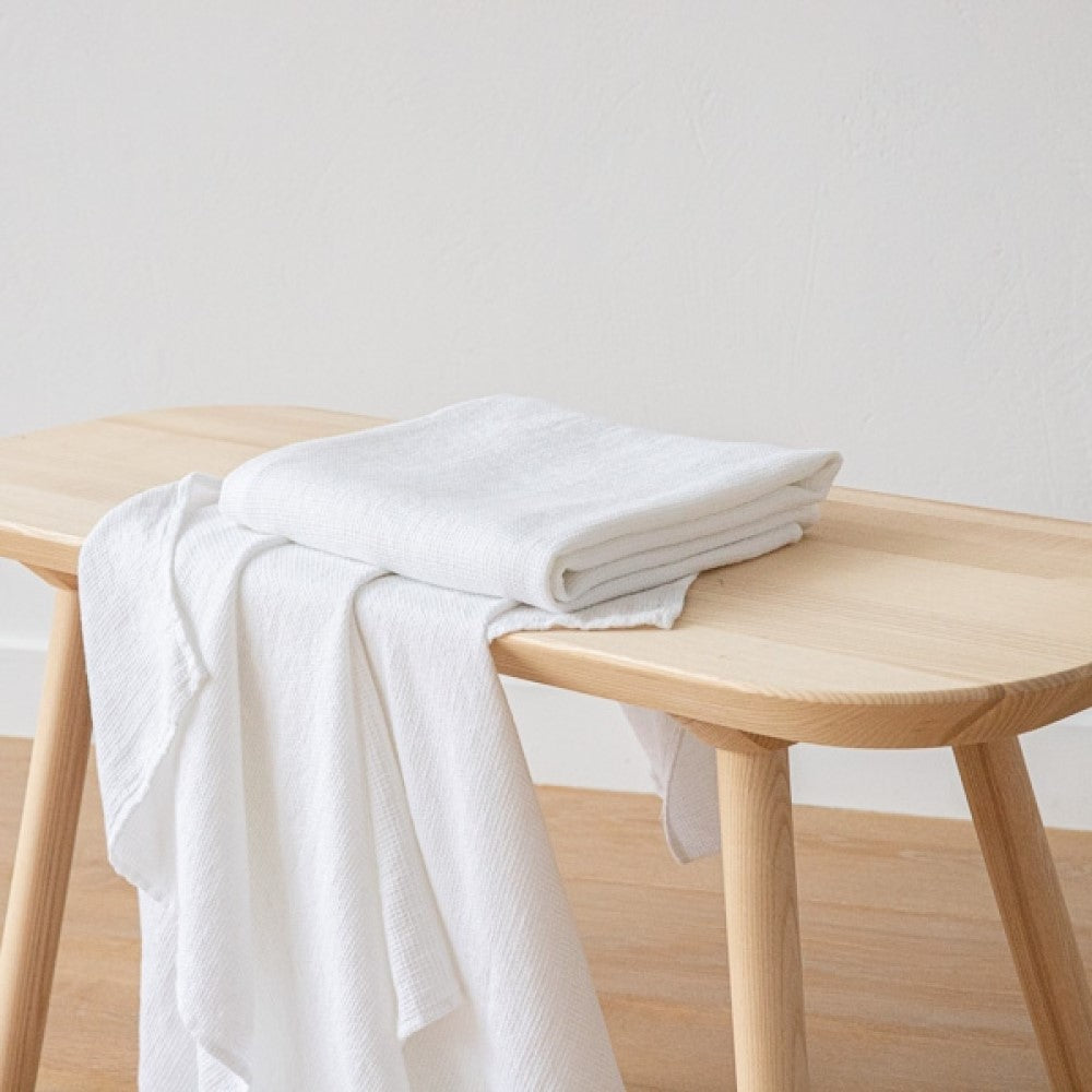 Waffle Bath towel - Washed white linen