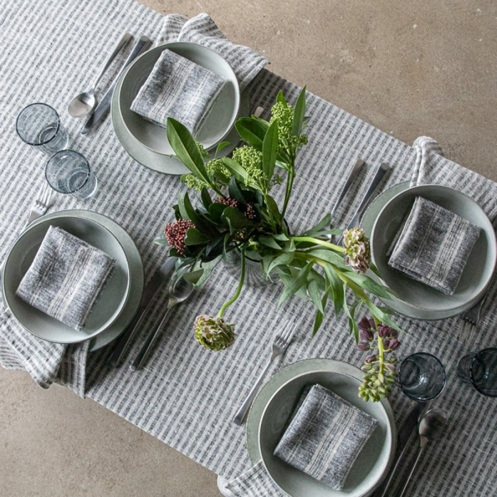 Linen Tablecloth -  Brittany - Black Natural