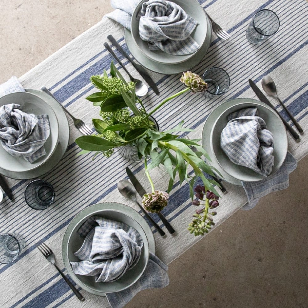 Linen Tablecloth - Provence - Indigo Natural