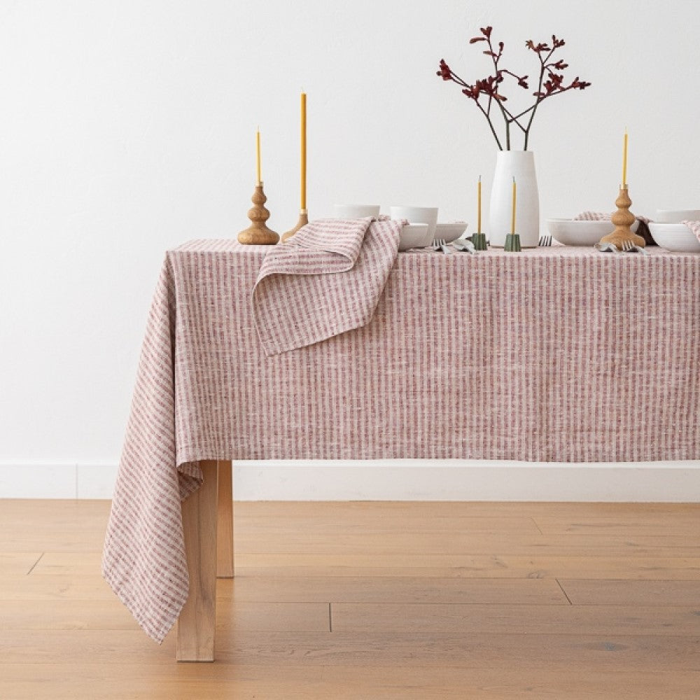 Linen Tablecloth -  Brittany - Cherry