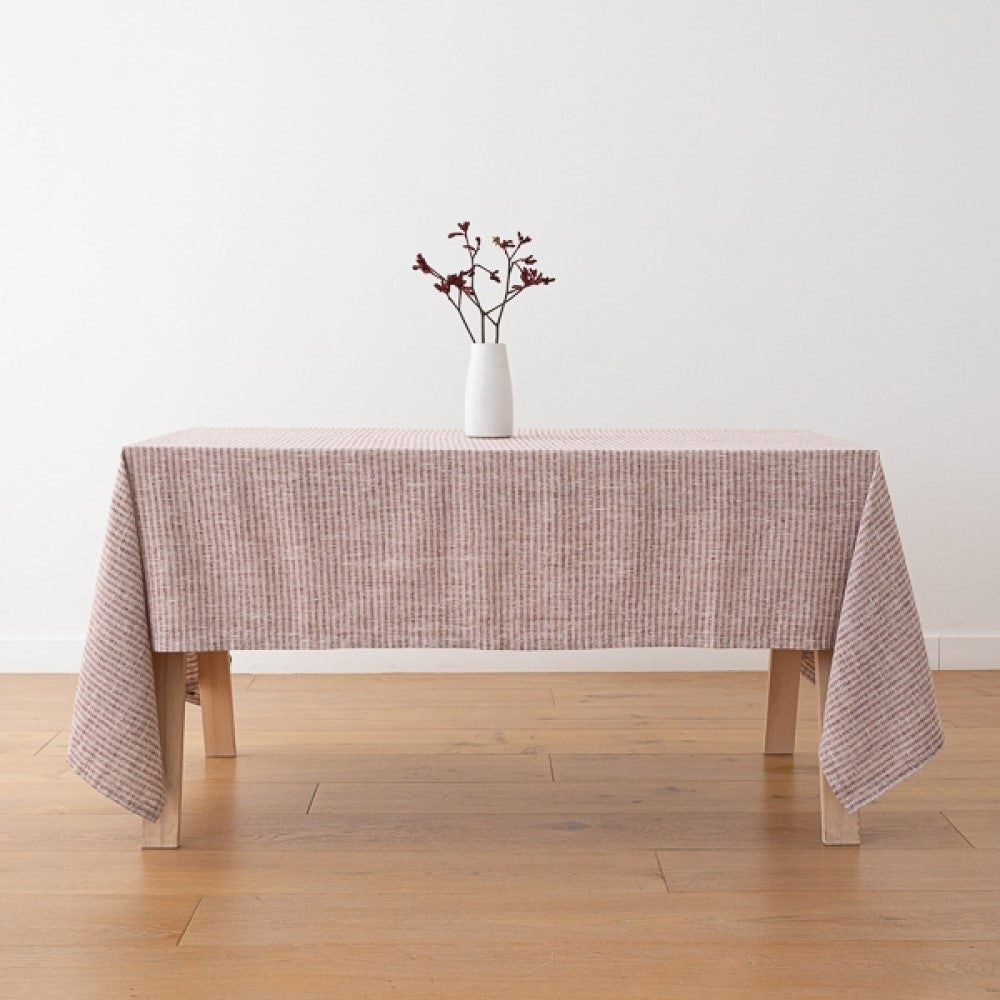 Linen Tablecloth -  Brittany - Cherry