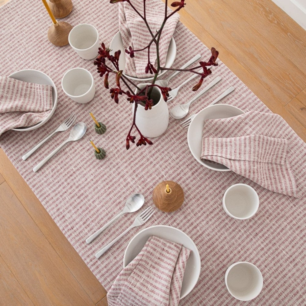 Linen Tablecloth -  Brittany - Cherry