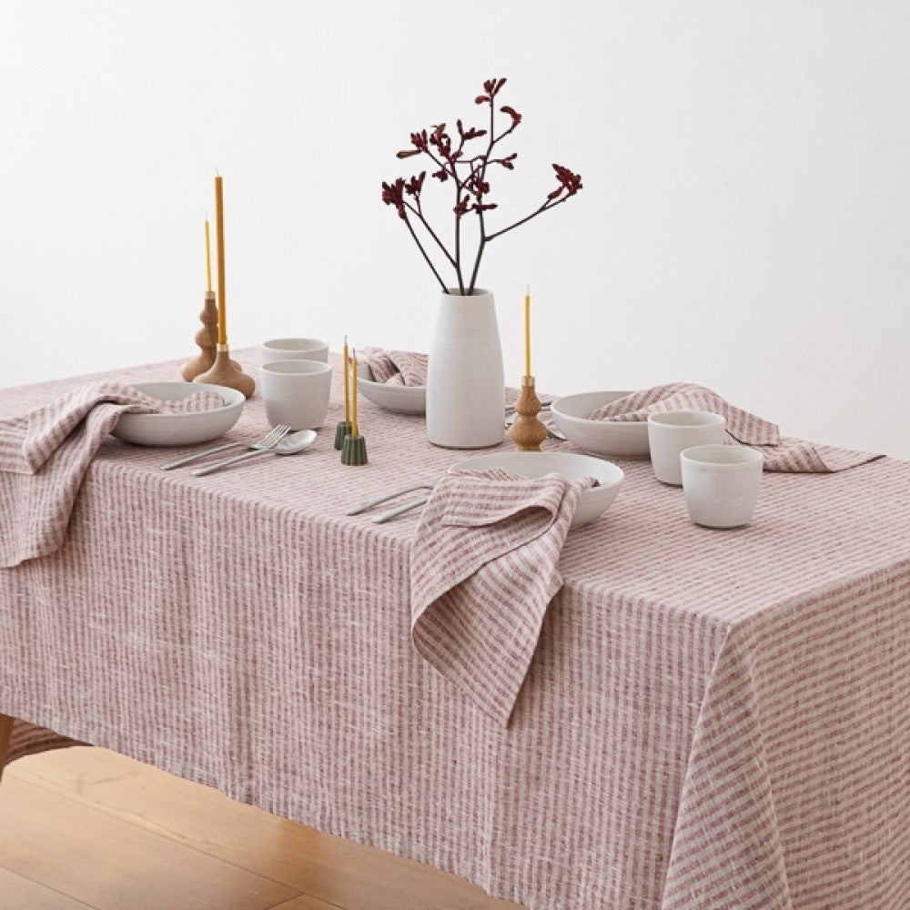 Linen Tablecloth -  Brittany - Cherry