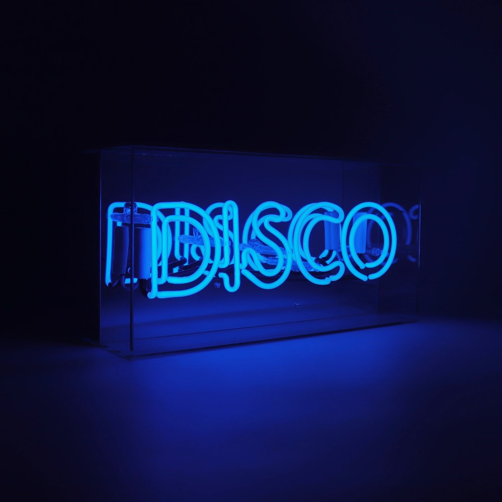 &#39;Disco&#39; Neon Sign Blue