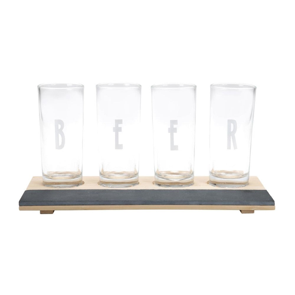 Board of 4 Beer Glasses