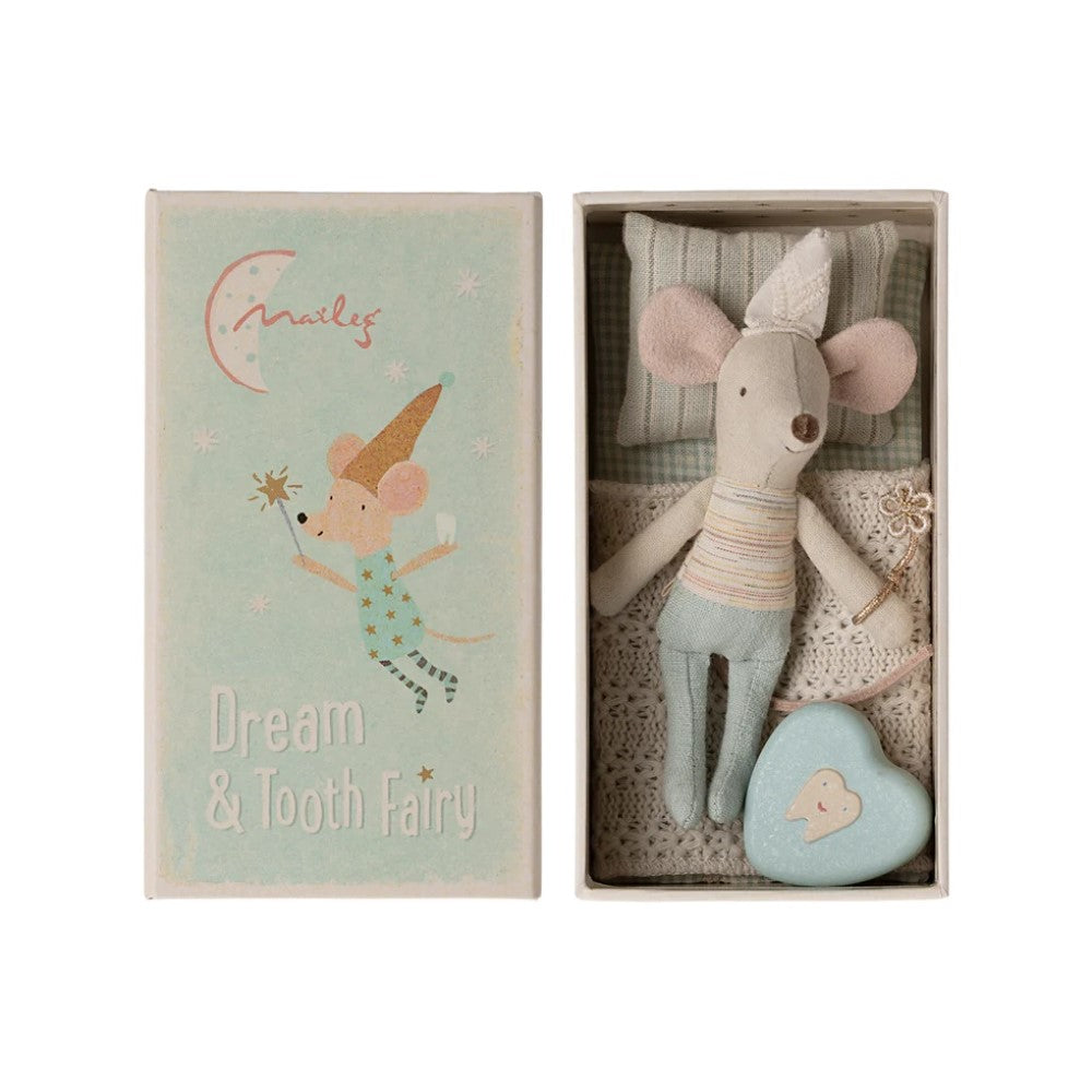 Tooth Fairy Mouse in Matchbox - Blue
