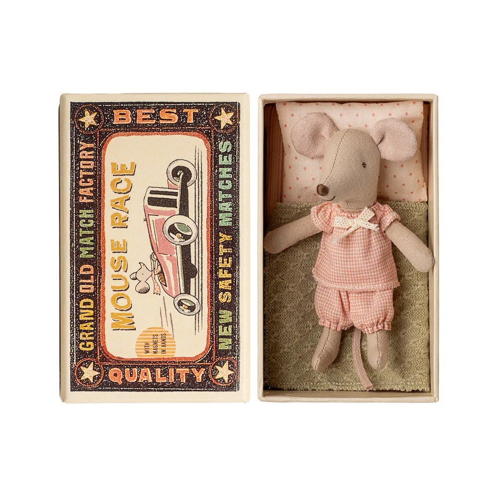 Little sister mouse in matchbox