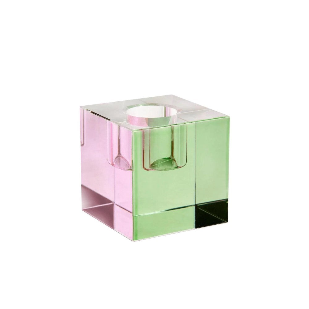 Cube Candle Holder - Pink &amp; Green