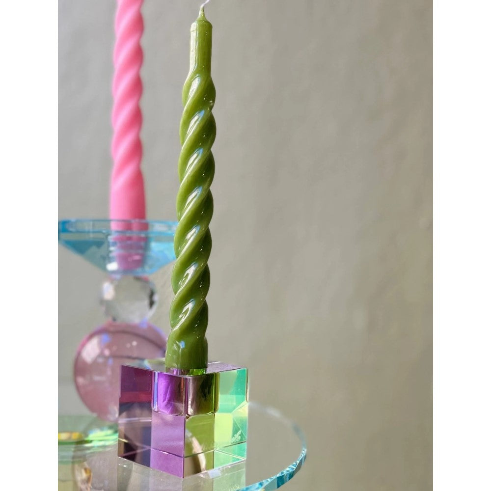 Cube Candle Holder - Purple &amp; Green