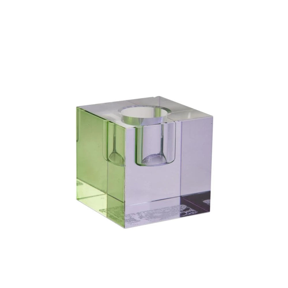 Cube Candle Holder - Purple &amp; Green
