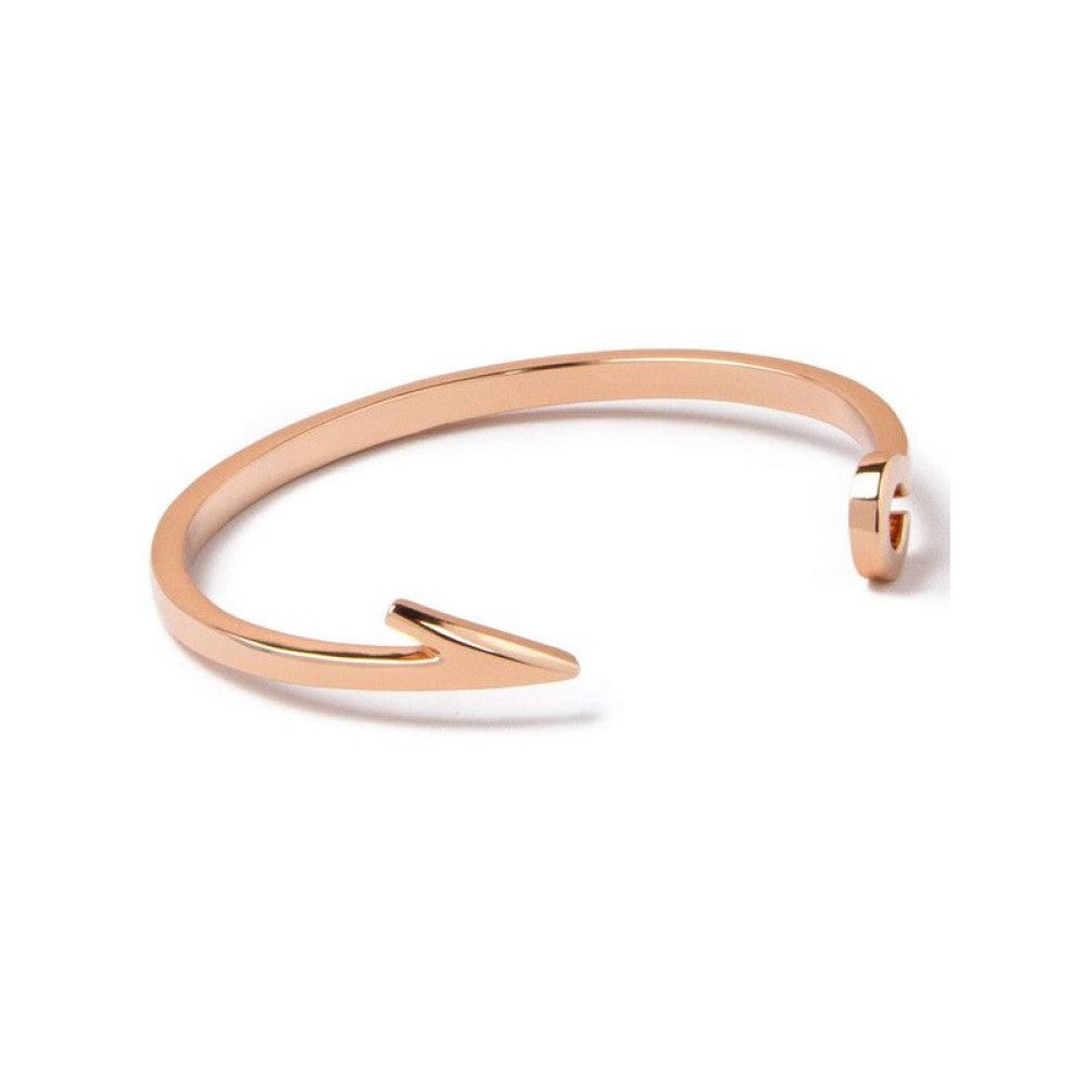 Bracelet - Fish Hook Cuff, Rose Plated / L