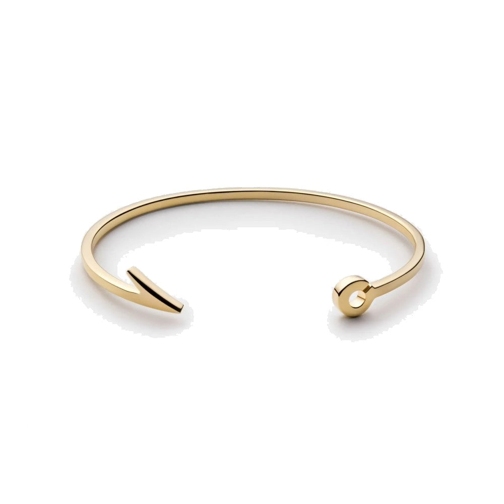 Bracelet - Thin Fish Hook Cuff, Gold / S